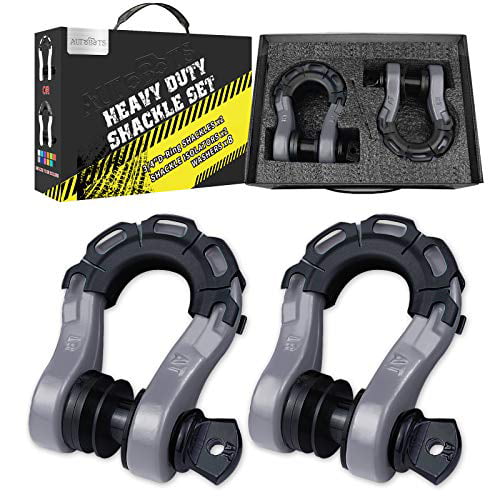 2 Shackle Isolators & 4 Washers Kit for Tow Strap Winch Off Road Accessory Vehicle Recovery with 7/8 Screw Pin 2 Pack AUTOBOTS Stronger Than 3/4 D Ring New Edition Mega Shackles 68,000 lbs 